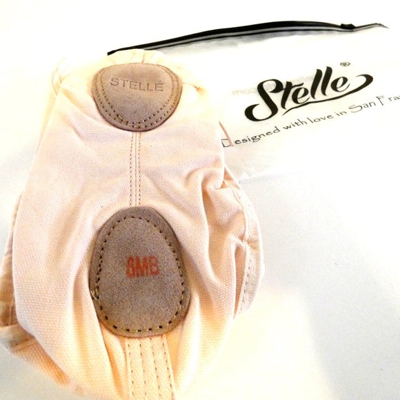 Stelle Women Ballet Dance Shoe Yoga Pink Slippers 6MB Leather Tie Non-Skid NWT - Picture 5 of 7